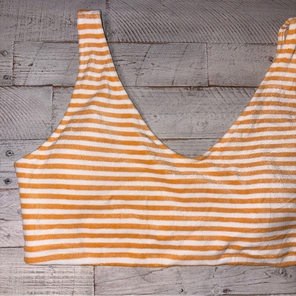 Old Navy Orange & Cream Striped Swim Top Beach Vacation V-Neck 3X & 4X - Picture 4 of 16
